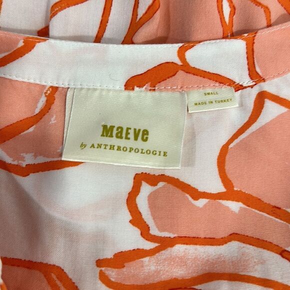 Maeve By Anthropologie Pintucked Floral Long Sleeve Button Down Shirt Size S - Picture 7 of 11